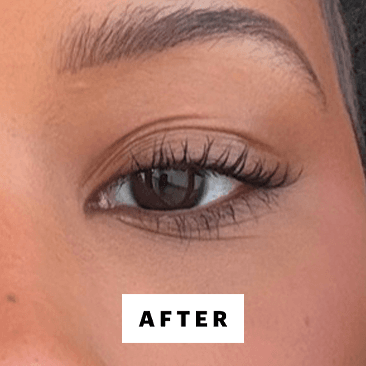 Taylor after applying the Maybelline New York Lash Sensational Sky High Washable Mascara Makeup